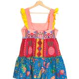 Multicolor Color blocking Embroidered Mini Dress / FARM RIO - Size M