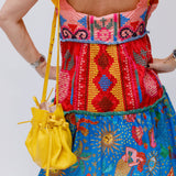 Multicolor Color blocking Embroidered Mini Dress / FARM RIO - Size M