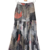 Multicolor Cotton Veil Front Zip Pleated Maxi Skirt / FENDI - Size 36