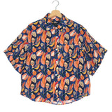 Multicolor "faces" Print Cupro Short Sleeve Shirt / R13 - Size S