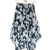 Multicolor Floral Print Pleated Asymmetric  Midi Skirt / THE KOOPLES - Size 0