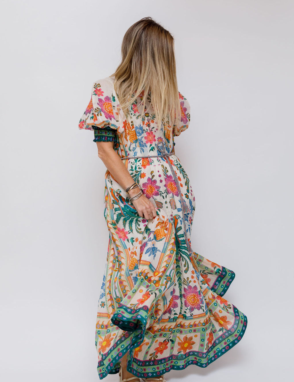 zimmermann ginger swing belted floral print ramie voile maxi dress Zimmermann Ginger Swing Belted Floral-Print Ramie-Voile Maxi Dress In Multicolor - 45% Off