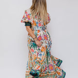 Multicolor GINGER SWING Floral Print Belted Ramie Voile Maxi Dress / ZIMMERMANN - Size 1