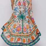 Multicolor GINGER SWING Floral Print Belted Ramie Voile Maxi Dress / ZIMMERMANN - Size 1