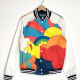 Multicolor Graphic Print Bomber Jacket / MIRA MIKATI X DABSMYLA - Size 38