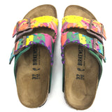 Multicolor Hand Painted Crazy Sunset Sandals / GIO X CARAVANA BIRKENSTOCK - Size 37