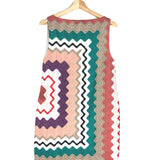 Multicolor Chevron Knit Sleeveless A-line Shift Dress / MISSONI - Size IT 42