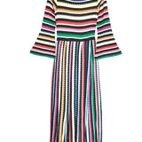 Multicolor MAYA Striped Crochet Knit Maxi Dress / MARY KATRANTZOU - Size XS