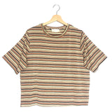 Multicolor Metallic Striped Short Sleeves Tee / MOMONI - Size S