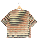 Multicolor Metallic Striped Short Sleeves Tee / MOMONI - Size S