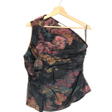 Multicolor Oscuro SENTA Graphic Wrap Print One-shoulder  Top / ULLA JOHNSON - Size US 6