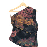 Multicolor Oscuro SENTA Graphic Wrap Print One-shoulder  Top / ULLA JOHNSON - Size US 6