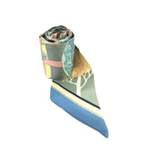 Multicolor PRECIOUS PARADISE Silk Twilly Scarf DEsigned by Katie Scott / HERMES - Size 5 x 86 cm