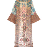 Multicolor Print Belted Kaftan Beach Dress / BHANUNI BY JYOTI - Size UK 6