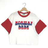 Multicolor Printed Boxy Drop Shoulders Cotton Tee / MOTHER - Size M