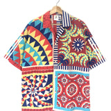 Multicolor Printed Buttoned Short Sleeves Shirt / ADIDAS X FARM RIO - Size S/M