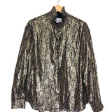 Multicolor Printed Lurex Fabric Ruffled Collar Long Sleeves Shirt / CLAUDIE PIERLOT - Size 38