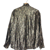 Multicolor Printed Lurex Fabric Ruffled Collar Long Sleeves Shirt / CLAUDIE PIERLOT - Size 38