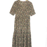 Multicolor Green Printed Short Sleeves Maxi Dress / VANESSA BRUNO - Size 36