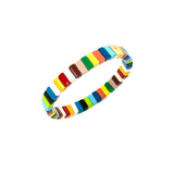 Multicolor Rainbow Stretch Enamel Bracelet / ROXANNE ASSOULIN