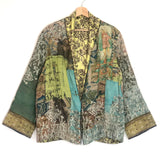 Multicolor Reversible Adam & Eve Printed Silk Kimono / BOKJA - Size S/M