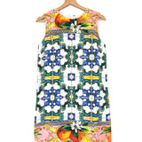Multicolor Sicilian Tile Majolica Printed Sleeveless Mini Dress / DOLCE & GABANNA - Size 36
