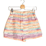 Multicolor Skirt-effect Metallic Tweed Shorts / MAJE - Size 34