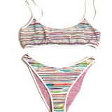 Multicolor Striped Metallic Stretch-knit Bikini Set / MISSONI MARE - Size 36
