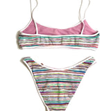 Multicolor Striped Metallic Stretch-knit Bikini Set / MISSONI MARE - Size 36