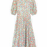 Multicolor ULANI Floral Print Cotton Poplin Cut-out Midi Dress / SHONA JOY - Size 36