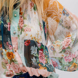 Multicolor WAVELENGTH Floral Pattern Smock Silk Long Sleeves Blouse / ZIMMEMANN - Size 0