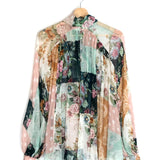Multicolor WAVELENGTH Floral Pattern Smock Silk Long Sleeves Blouse / ZIMMEMANN - Size 0