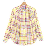 Multicolor Yellow Checked Oversized Cotton Shirt / LAURENCE BRAS - Size 34