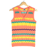 Multicolor Zigzag Crochet Knit Sleeveless Top / MISSONI - Size IT 42