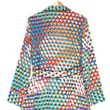 Multicolor Geometrical Print Flowy Belted Jacket / CECILE HOB - Size M