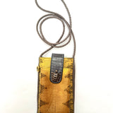 Mustard Lizard Leather Phone Bag - model MARCUS / CLARIS VIROT