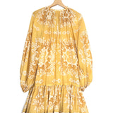 Mustard RAIE Tiered Billow Silk Mini Dress / ZIMMERMANN - Size 2