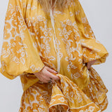 Mustard RAIE Tiered Billow Silk Mini Dress / ZIMMERMANN - Size 2