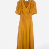 Mustard RESANA V-neck Midi Dress / VANESSA BRUNO - Size 36