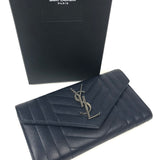 Nappa Ocean CASSANDRE Monogram Lambskin Leather Wallet / SAINT LAURENT