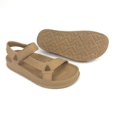 Natural Beige Logo Rubber Sandals / FENDI - Size 39
