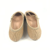 Natural CARLA Leather-trimmed Raffia Mary Jane Ballet Flats / GIANVITO ROSSI - Size 38