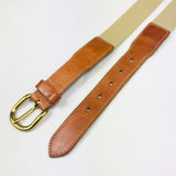 Natural Cow-hide Leather and Textile Belt / A.P.C. - Size 85cm