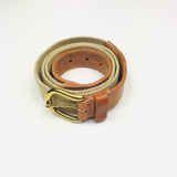 Natural Cow-hide Leather and Textile Belt / A.P.C. - Size 85cm