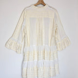 Natural Embroidered Mini Dress / GREEK ARCHAID KORI - Size M