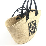 Natural lraca Palm and Calfskin Medium Anagram Basket Bag  / LOEWE