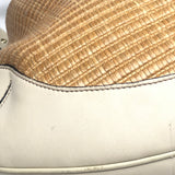 Natural Raffia and Cream Leather Trim Peggy Bamboo Hobo Bag / GUCCI