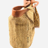 Natural Raffia and Leather Tote Bag / A POINT ETC