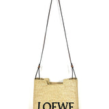 Natural Raffia FONT Leather Strap Small Tote Bag / LOEWE