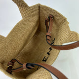 Natural Raffia FONT Leather Strap Small Tote Bag / LOEWE